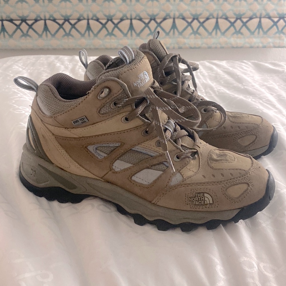 North Face XCR Gortex Waterproof Hiking Shoes Tan Grey